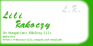 lili rakoczy business card