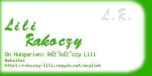 lili rakoczy business card